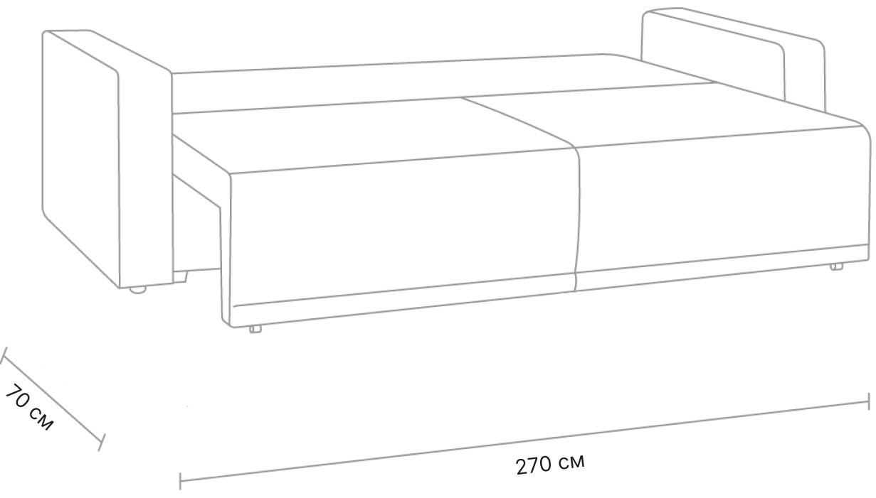 Divan Shanhay диван прямой Mod1109227, обивка микровелюр, 80х210х70 см, серый