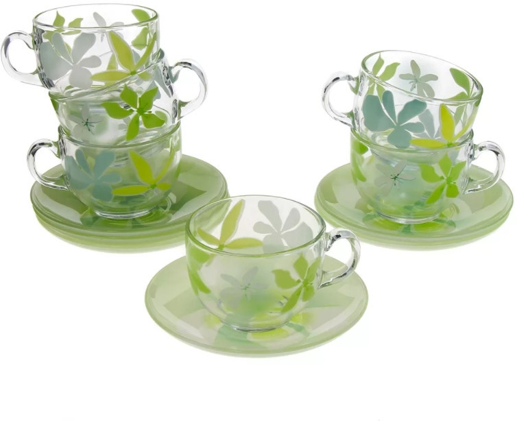 GREEN ODE чайный сервиз на 6 персон из 12 предметов (220 мл)