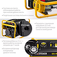 Бензиновый генератор STEHER (Штехер), 3/3,3 кВт, бензогенератор (GS-4500)4