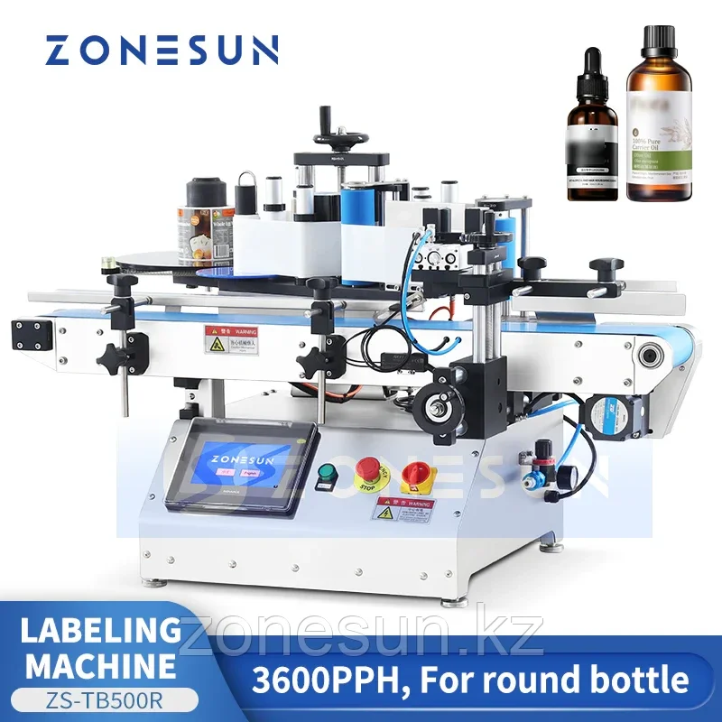 ZONESUN ZS-TB500R Аппликатор этикеток на круглые бутылки Настольная этикетировочная машина