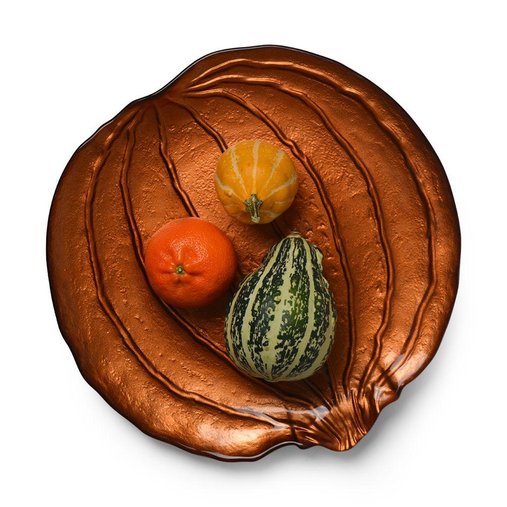 Fissman Блюдо Pumpkin 31,5х31,5х3 см, цвет оранжевый (стекло)