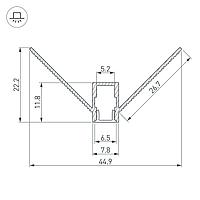 Профиль ARH-DECORE-S6-EXT-2000 ANOD внешний (Arlight, Алюминий)2