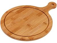 Поднос бамбуковый с ручкой, круглый, 34х25.5 см, BAMBOO, PERFECTO LINEA (Доска) (PERFECTO LINEA) (38-342550)1