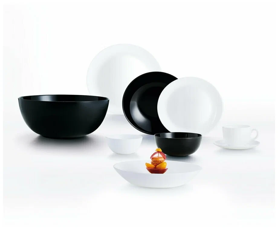 DIWALI BLACK/WHITE столовый сервиз на 6 персон из 44 предметов