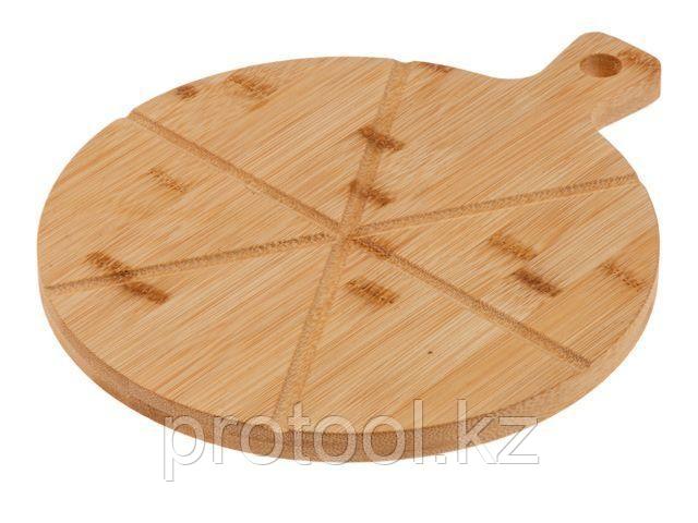 Поднос бамбуковый для пиццы с ручкой, круглый, 30х25 см, BAMBOO, PERFECTO LINEA (PERFECTO LINEA) (38-305001)