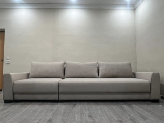 TURAN HOME диван прямой Comfort, обивка велюр, 90х300х107 см, бежевый2