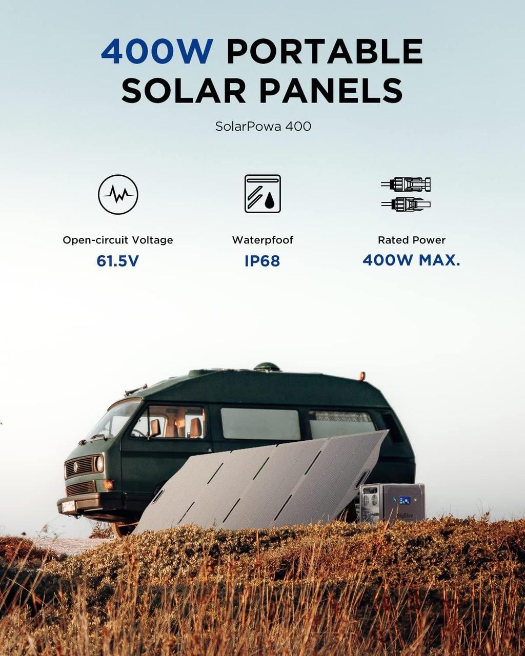 Складная солнечная панель BigBlue SolarPowa 400 с подставкой (Мощность: 400 Вт, IP68, разъем: MC4)