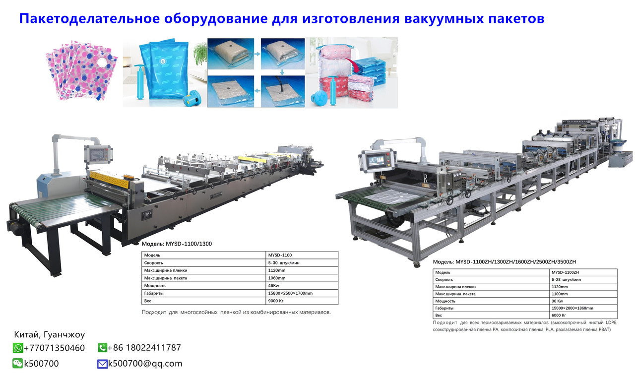 Оборудование, машина для производства вакуумного пакета с клапаном