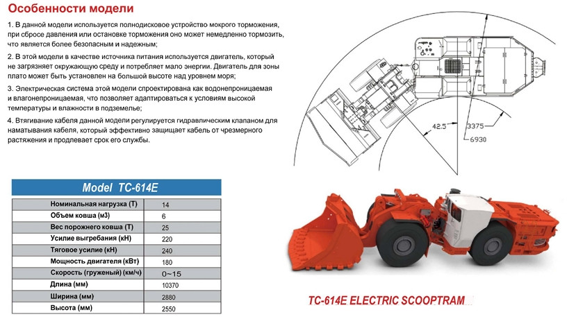 Электрическая погрузо-доставочная машина (ПДМ) TC 614 E