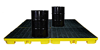 Модульная сточная поддон-платформа из HDPE на 4 еврокуба или 16 бочек, 5120х1920х200 мм, объём 720 литров