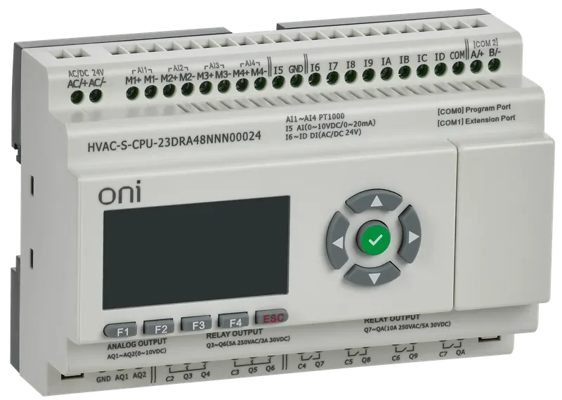 Система управления вентиляцией HVAC-2-5.5кВт IP65 две заслонки два привода 1хЦПУ панель оператора ONI