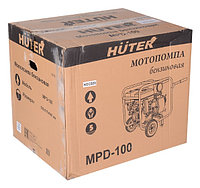 Мотопомпа Huter MPD-100 (Ø 100 мм | л/мин 1800 | л.с.15 | Высота напора м 32 | Глубина м 8 | для грязной воды)7