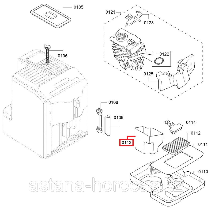 Бункер для кофейных отходов Bosch, 10002579