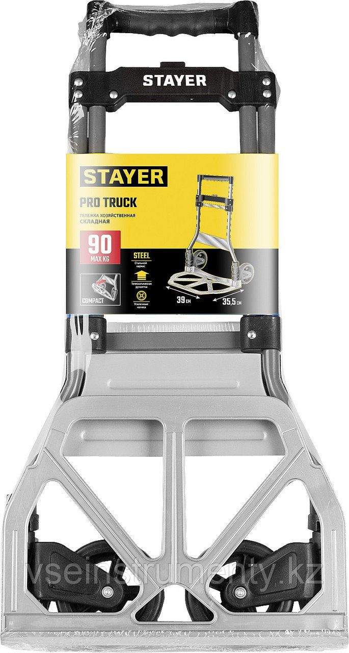 STAYER PROTruck, до 90кг, каркас из стали, платформа из алюминия, платформа 39х28см, колеса d13см, вес 4кг,
