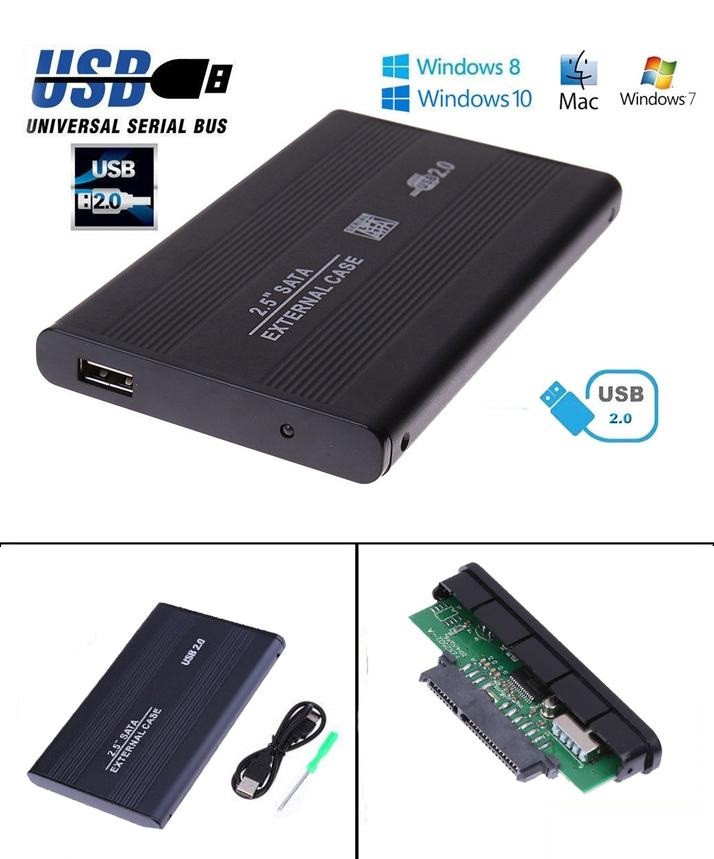 Внешний алюминиевый корпус/чехол/кейс для HDD 2,5 жесткого диска USB 2.0