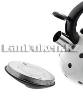 Чайник со свистком Riwendell 2,5L (белый в горошек) GS-04016F1