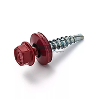 Саморез кровельный по дереву 4,8*19мм RAL3005 (250 шт)3