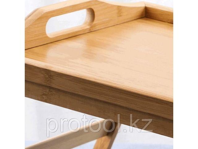 Поднос-столик бамбуковый с ручками, прямоугольный, 50,5х30 см, BAMBOO, PERFECTO LINEA (Размер: 50,5х30х6.5 см)