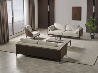 ONSS Furniture диван прямой LARA ДИВАН, обивка комбинированная, 70х215х80 см, бежевый, темно-коричневый4