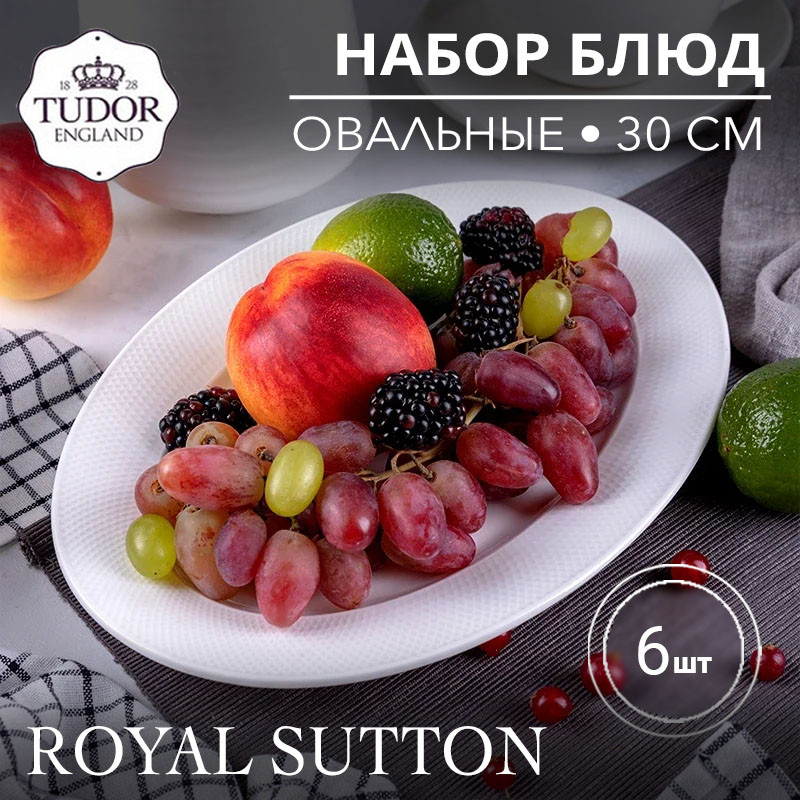 Блюдо овальное 30 см Royal Sutton TU1045-1 (набор 6шт) TUDOR