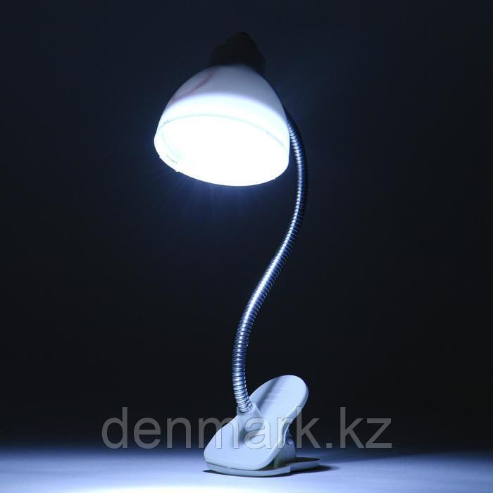 Фонарик для чтения книг на прищепке 2 LED, батарейка AG13, h-20 см, d-4 см