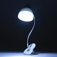 Фонарик для чтения книг на прищепке 2 LED, батарейка AG13, h-20 см, d-4 см2