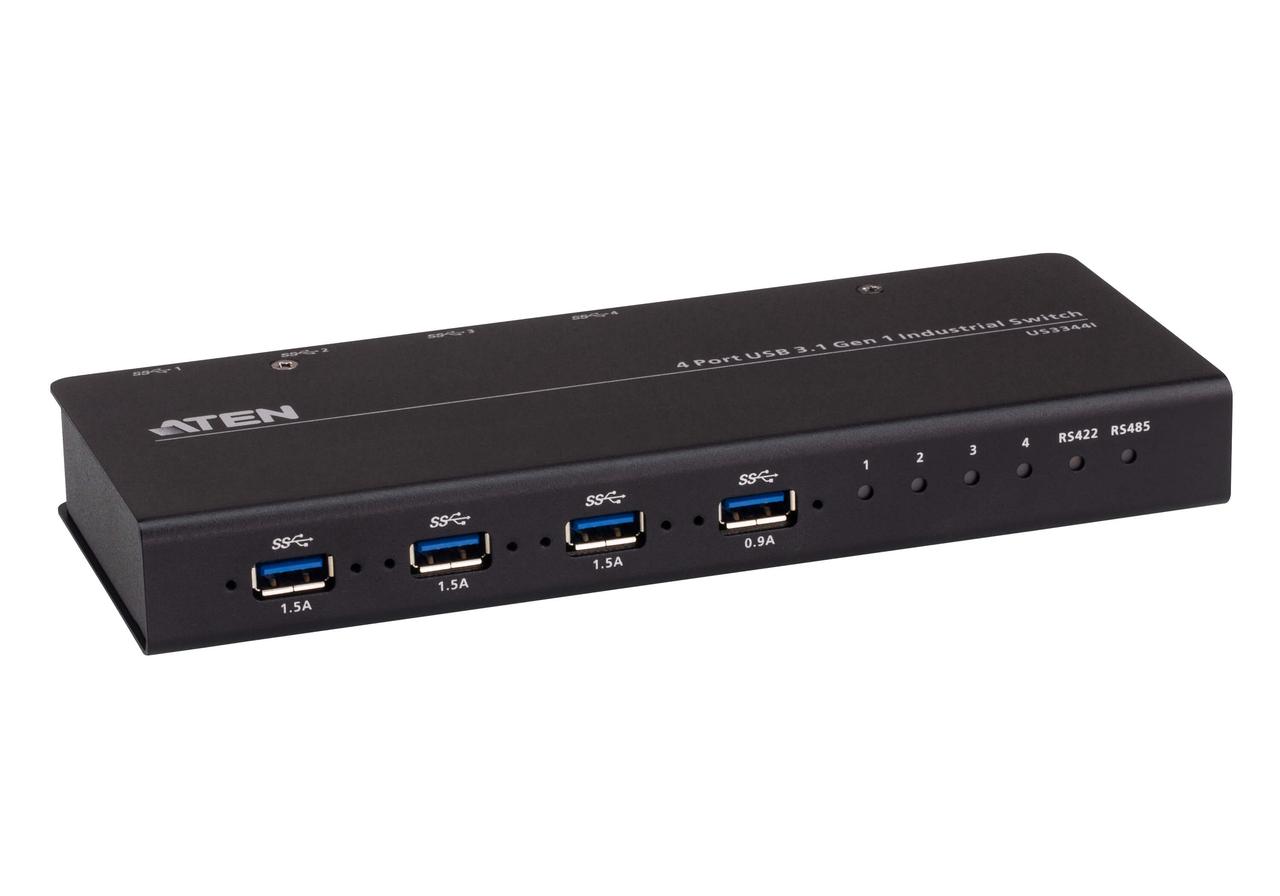 4-портовый USB3.2 промышленный коммутатор для совместного использования 4х периферийных устройств US3344I ATEN