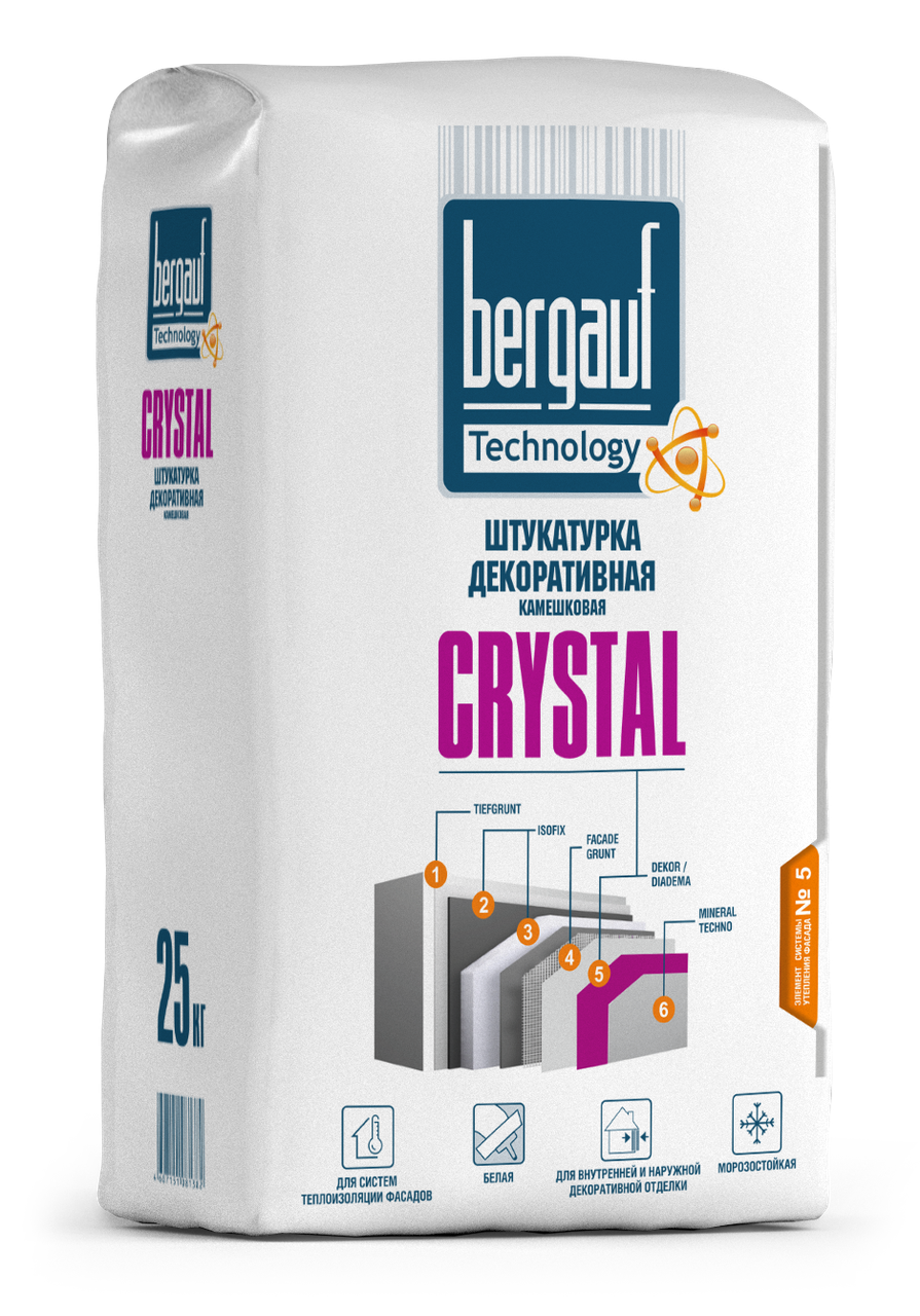 Штукатурка декоративная камешковая Crystal