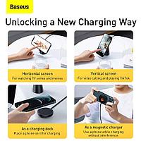 Baseus Magnetic Wireless Charger Stand 15w Compatible With Magsafe For Iphone 13/12 Series Black2