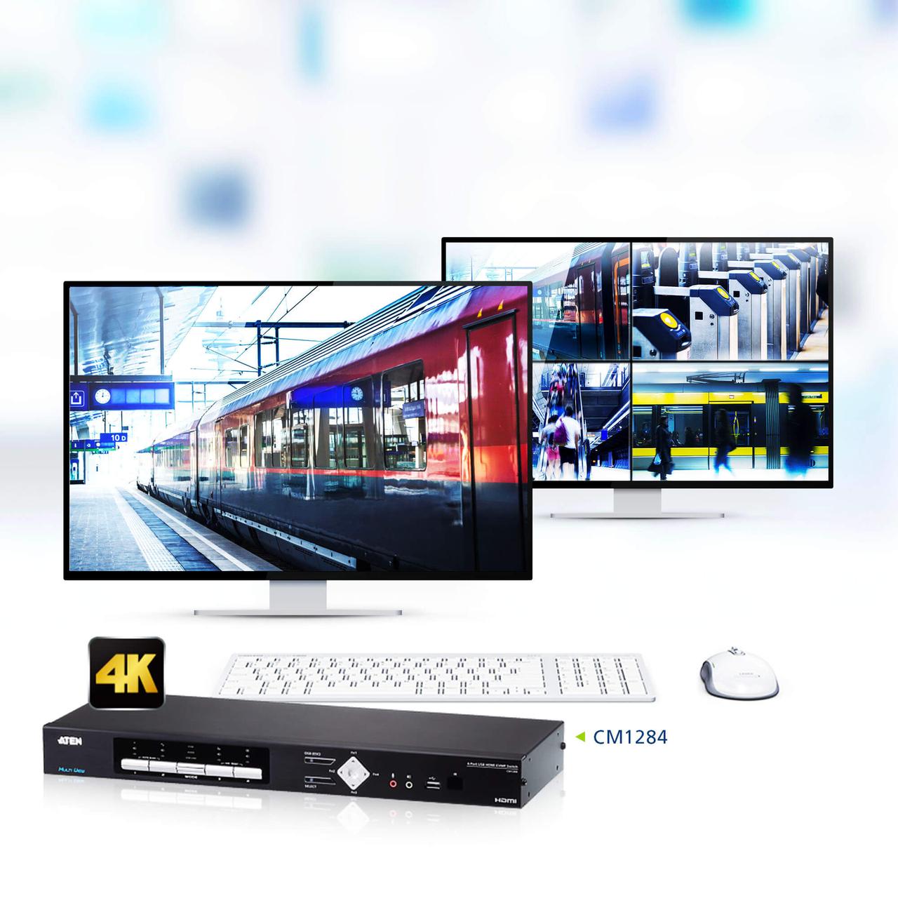 4-канальный 4K HDMI многооконный процессор с функцией KVM CM1284 ATEN