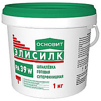РА 39 W 1 кг. Шпаклевка готовая суперфинишная супербелая Основит элисилк толщина слоя 0-2 мм