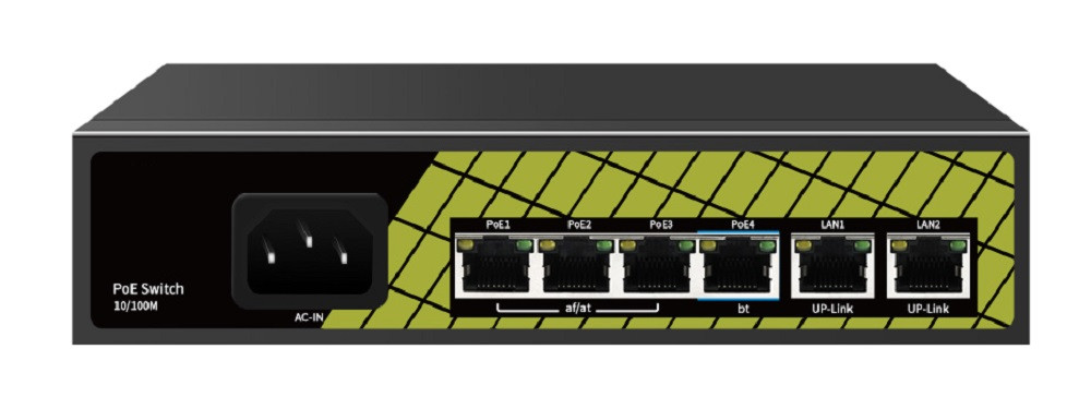 Tantos TSn-4FP6F2 Коммутатор 4x100Мбит/с PoE порта