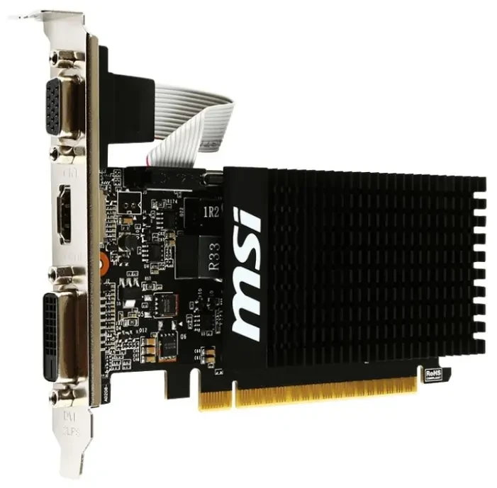 Видеокарта MSI GeForce GT 710, 2GB DDR3 64-bit 1xVGA 1xDVI 1xHDMI GT 710 2GD3H LP (GT 710 2GD3H LP) - 125758