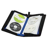 Портмоне для CD/DVD BRAUBERG на 96 дисков, обложка пластиковая, синий, 5100914