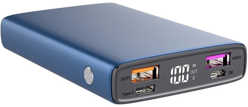 TFN Steel Mini LCD PD 10000 мАч синий