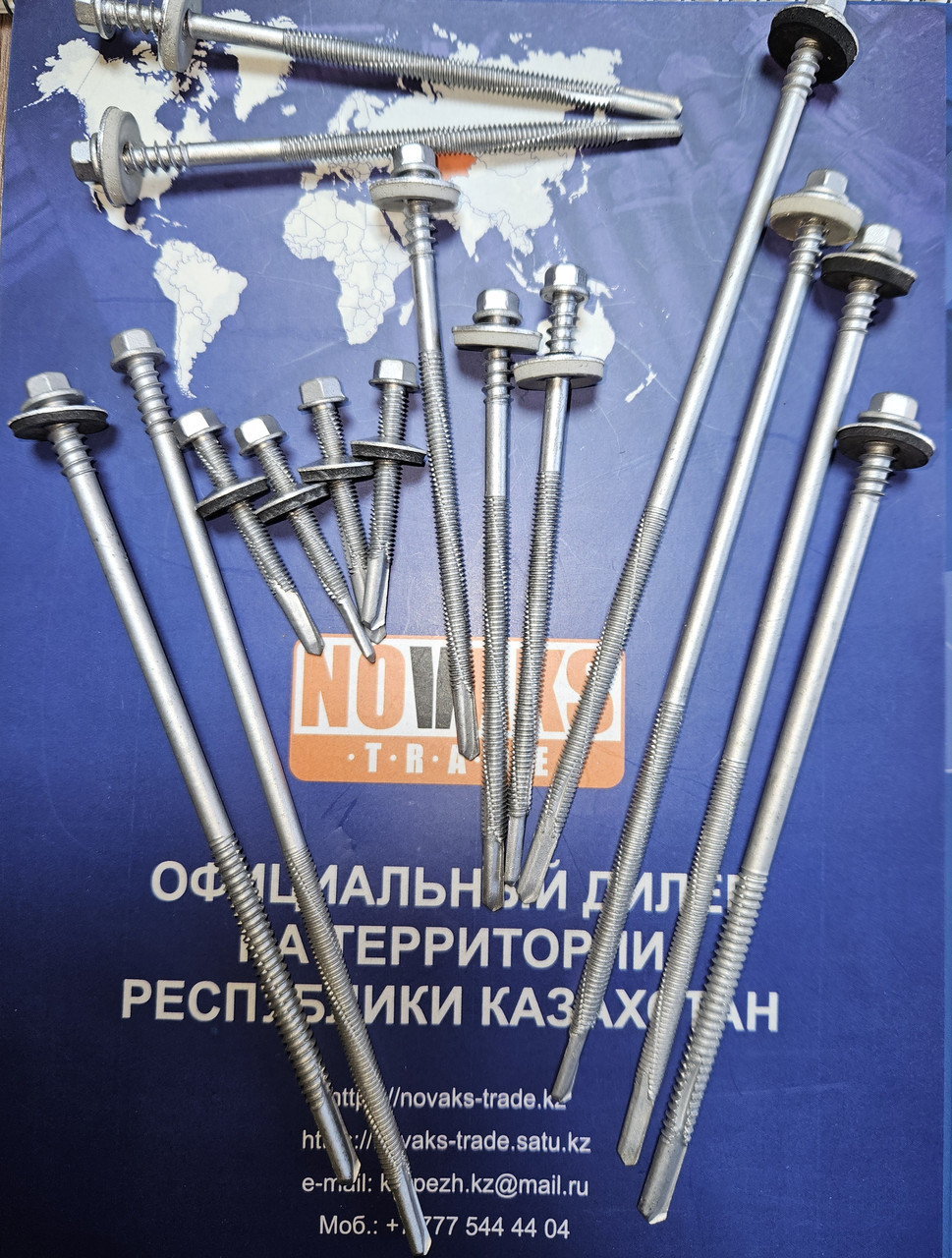 Саморез со сверлом 15 мм, органическое покрытие Delta Protekt KL101, с шайбой EPDM R-ONR-55/63211A19 Англия