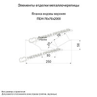 Металл Профиль Планка ендовы верхняя 76х76х2000 (VikingMP E-20-7024-0.5)1