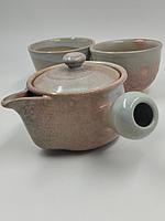 Чайник с ручкой, чашки, японская керамика8