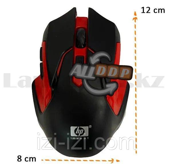 Беспроводная игровая мышь оптическая USB 6 кнопок 1600 dpi HP 2.4 GHZ Wreless mouse черно-красная