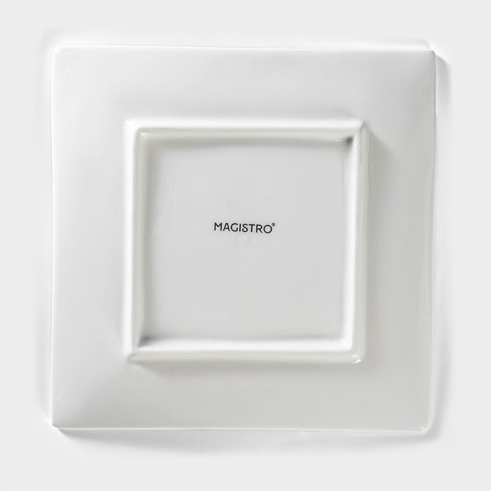 Блюдо для подачи Magistro «Квадрат Бланш», 16×16 см, фарфор, белое
