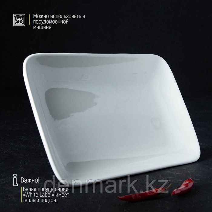 Блюдо прямоугольное Доляна White Label, 24,5×15,5 см, фарфор, цвет белый