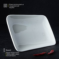 Блюдо прямоугольное Доляна White Label, 24,5×15,5 см, фарфор, цвет белый2