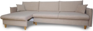 Nurjol 01 Home диван прямой Bereke, обивка велюр, 80х280х85 см, бежевый