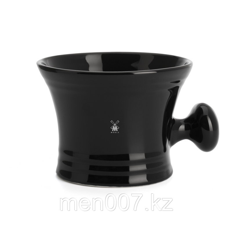 Muehle Чаша для бритья, черный фарфор, с ручкой