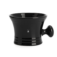 Muehle Чаша для бритья, черный фарфор, с ручкой