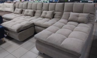 Prestige комплект Пума, обивка микровелюр, 80х370х75 см, серый1
