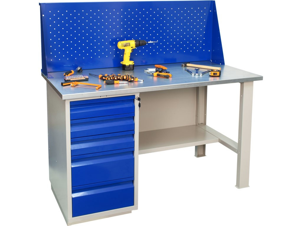 Однотумбовый верстак ПРАКТИК WT 140SH+WD5