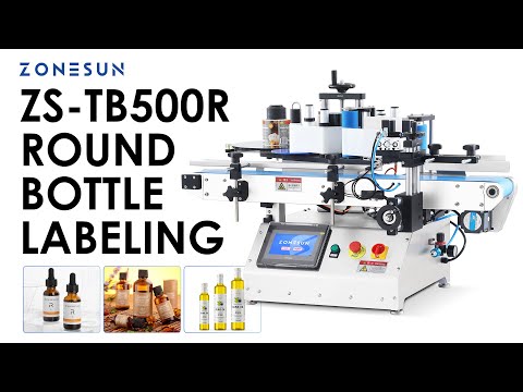 ZONESUN ZS-TB500R Аппликатор этикеток на круглые бутылки Настольная этикетировочная машина7