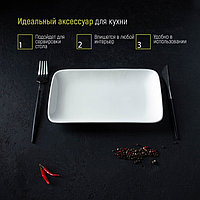 Блюдо прямоугольное Доляна White Label, 24,5×15,5 см, фарфор, цвет белый4