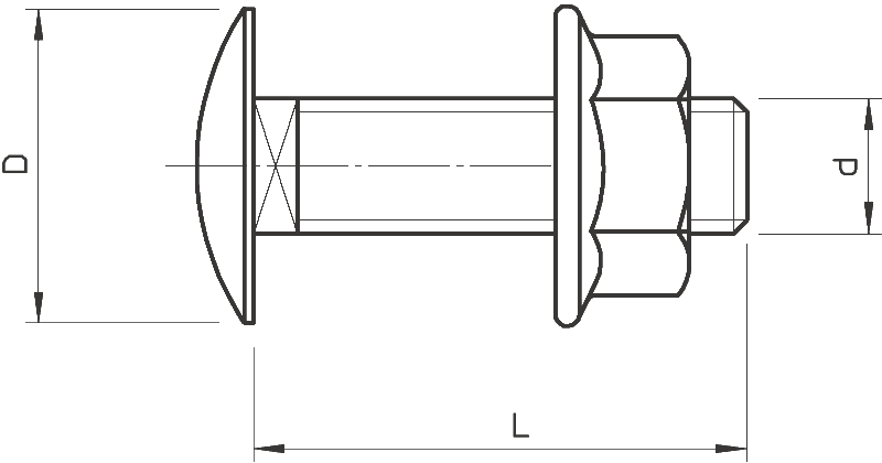 Болт с плоской головкой M6x12 мм FRSB 6X12 G